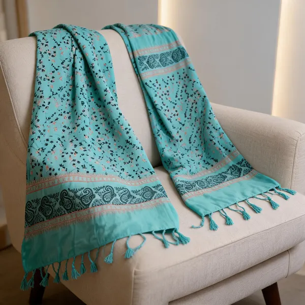 Turquoise_Rayon_Dupatta_For_Women