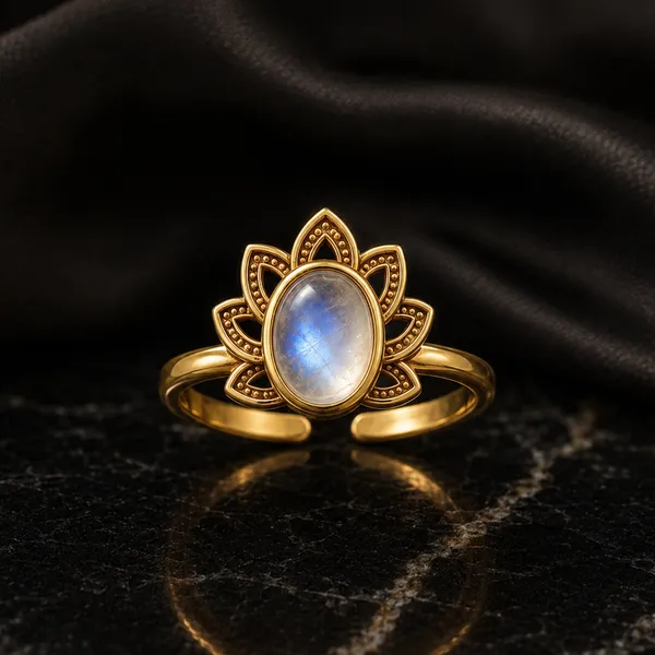 Gold_925_Sterling_Silver_Lotus_Halo_Moonstone_Ring_For_Women