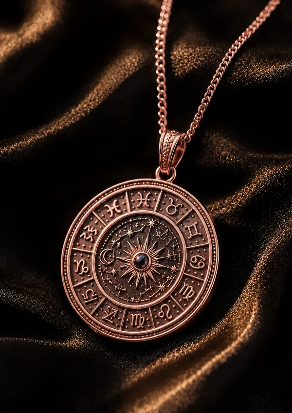 Rose_Gold_925_Sterling_Silver_Zodiac_Wheel_Sun_Necklace_For_Women