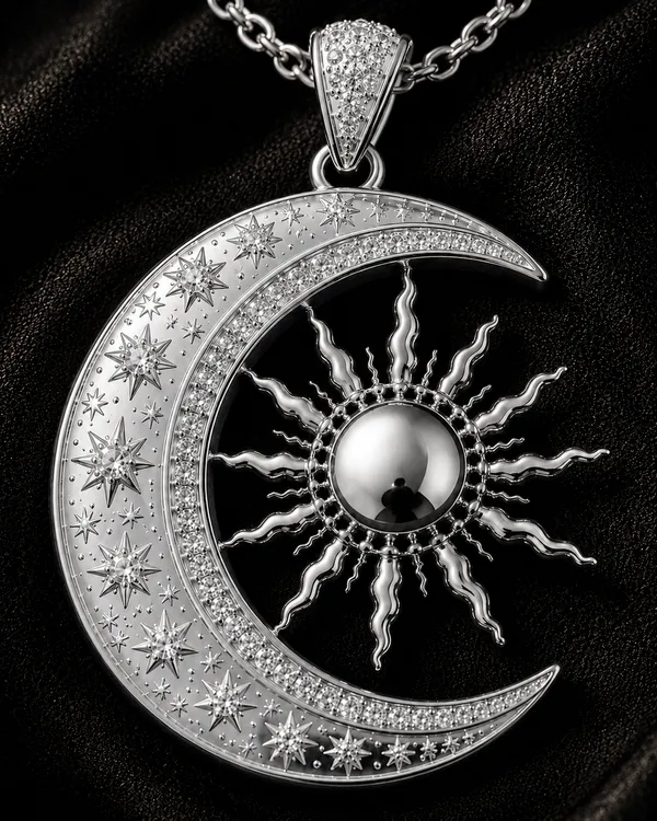 Silver_Brass_Celestial_Sun_Disc_Necklace_For_Women