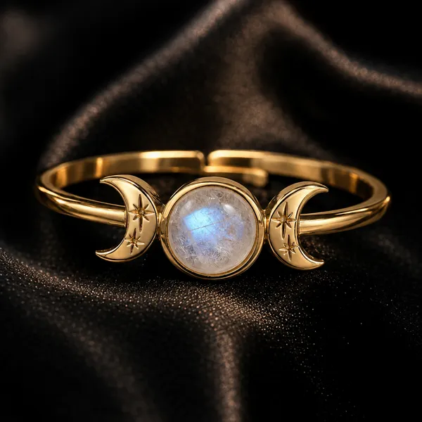 Gold_Sterling_Silver_Triple_Moon_Moonstone_Ring_For_Women