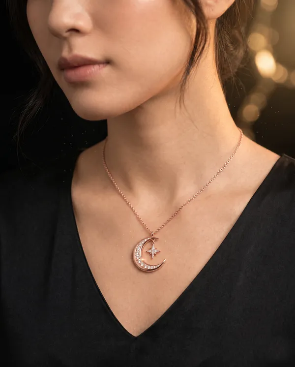 Rose_Gold_Brass_Crescent_Moon_North_Star_Necklace_For_Women