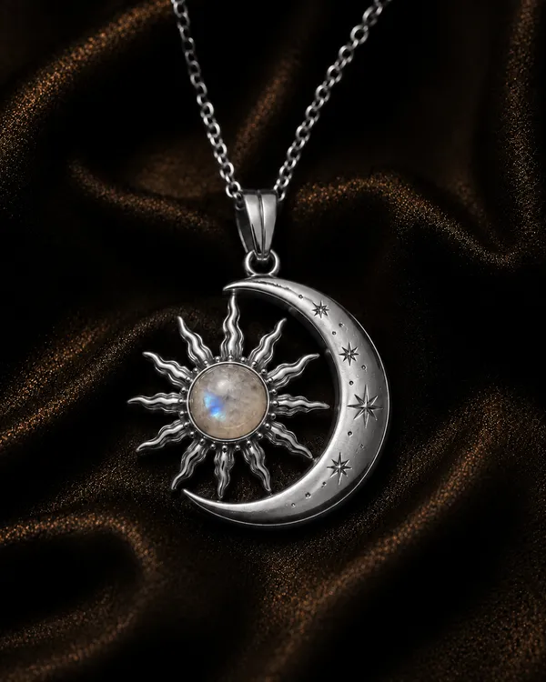 Silver_Brass_Sun_And_Moon_Moonstone_Necklace_For_Women