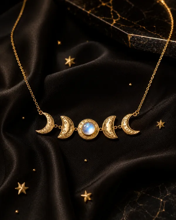 Gold_Brass_Lunar_Phases_Moonstone_Necklace_For_Women
