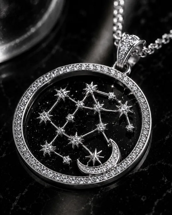 Silver_925_Sterling_Silver_Constellation_Moon_Disc_Necklace_For_Women