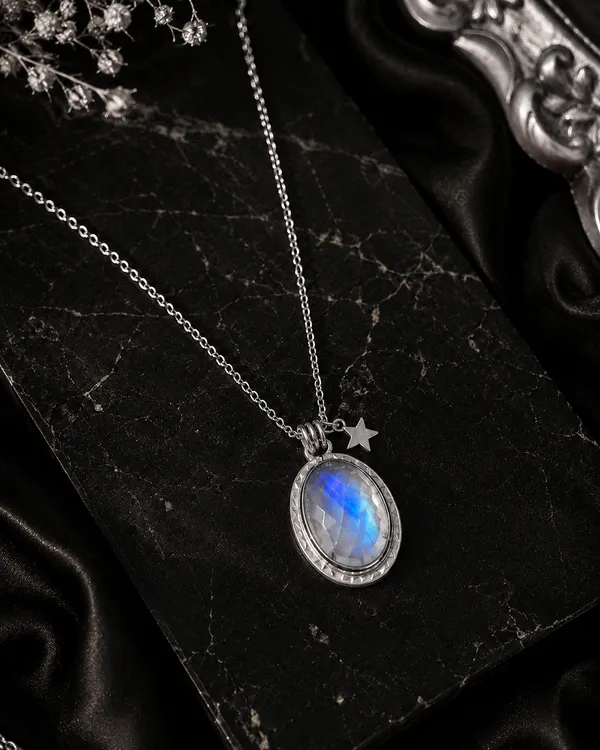 Silver_925_Sterling_Silver_Oval_Moonstone_Star_Charm_Necklace_For_Women