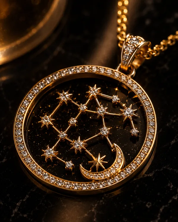 Gold_Brass_Constellation_Moon_Disc_Necklace_For_Women