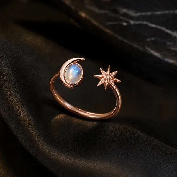 Rose_Gold_Sterling_Silver_North_Star_Crescent_Moonstone_Ring_For_Women