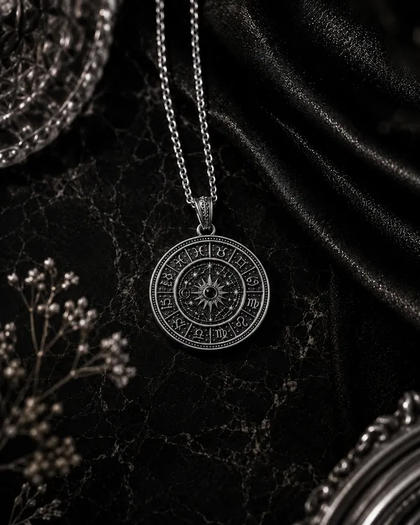 Silver_Brass_Zodiac_Wheel_Sun_Necklace_For_Women