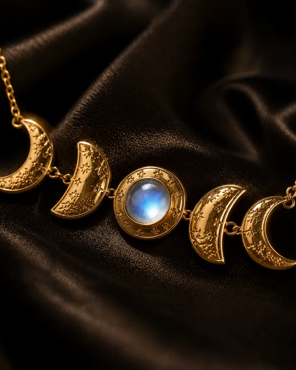 Gold_Brass_Lunar_Phases_Moonstone_Necklace_For_Women