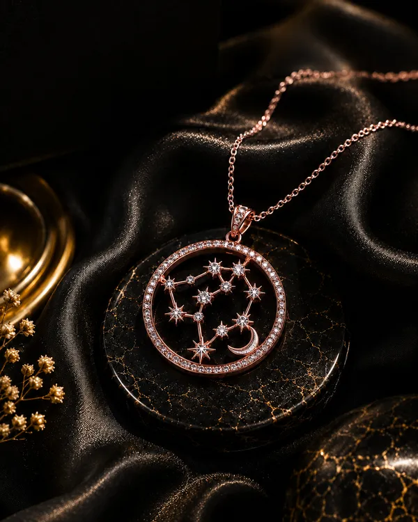Rose_Gold_925_Sterling_Silver_Constellation_Moon_Disc_Necklace_For_Women