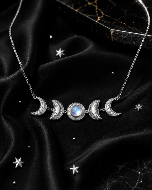 Silver_Brass_Lunar_Phases_Moonstone_Necklace_For_Women