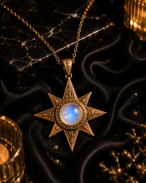Gold_Brass_North_Star_Moonstone_Necklace_For_Women