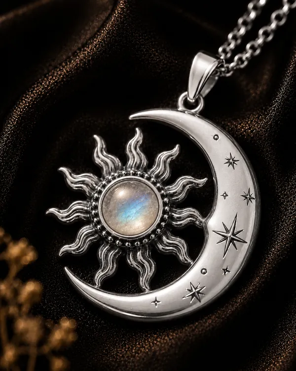 Silver_Brass_Sun_And_Moon_Moonstone_Necklace_For_Women