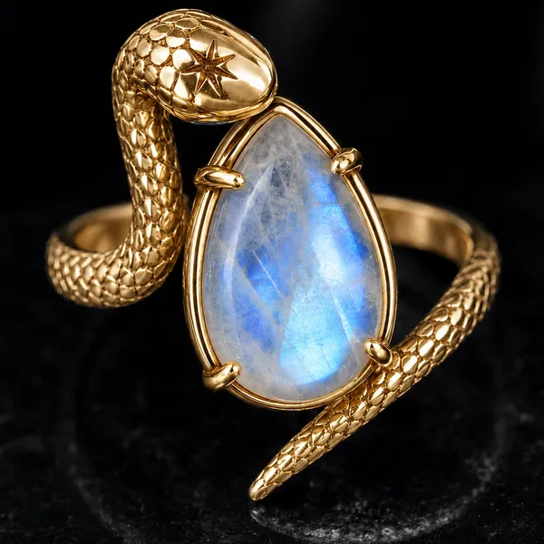 Gold_Brass_Celestial_Serpent_Moonstone_Ring_For_Women