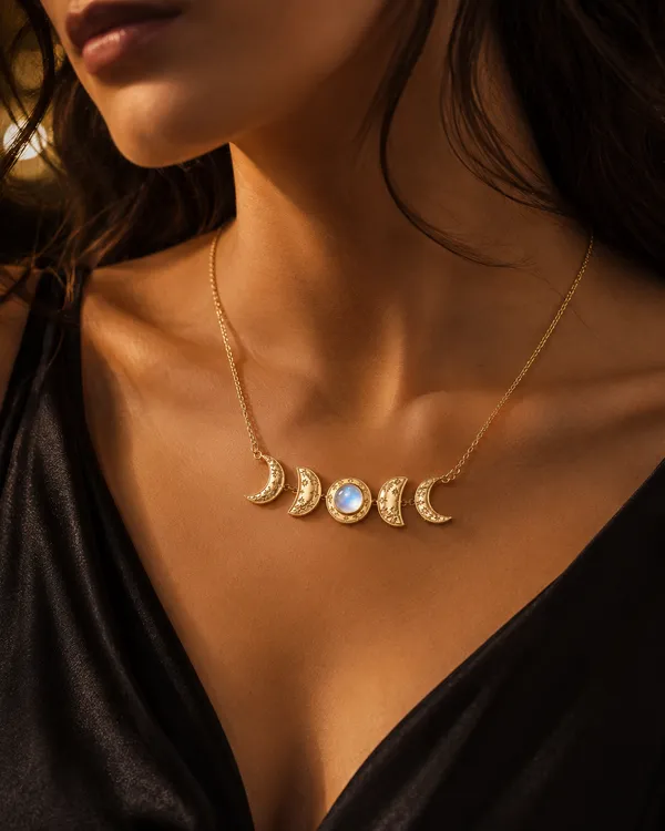 Gold_Brass_Lunar_Phases_Moonstone_Necklace_For_Women