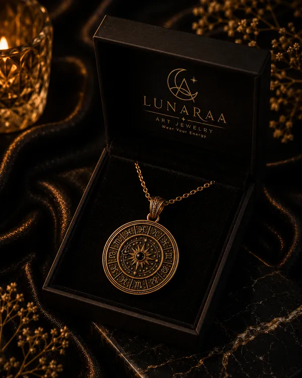 Gold_Brass_Zodiac_Wheel_Sun_Necklace_For_Women