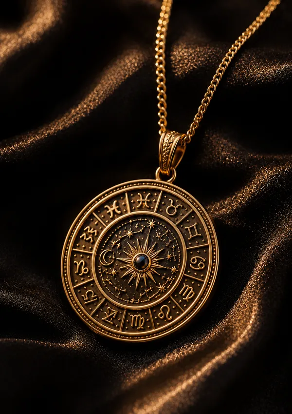 Gold_Brass_Zodiac_Wheel_Sun_Necklace_For_Women