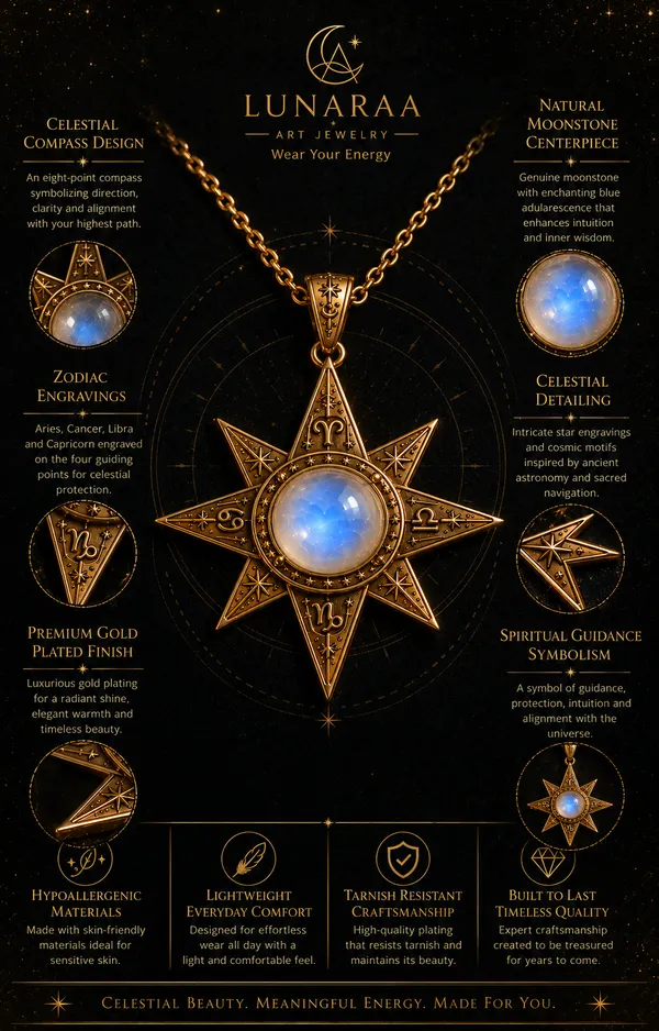 Gold_Brass_North_Star_Moonstone_Necklace_For_Women