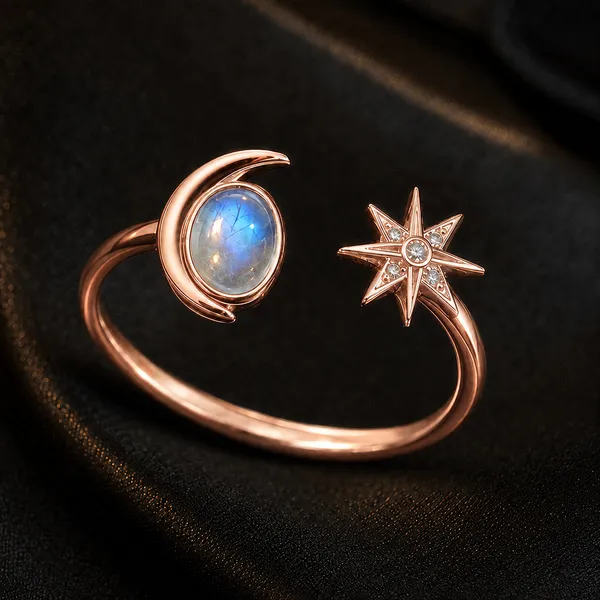 Rose_Gold_Sterling_Silver_North_Star_Crescent_Moonstone_Ring_For_Women
