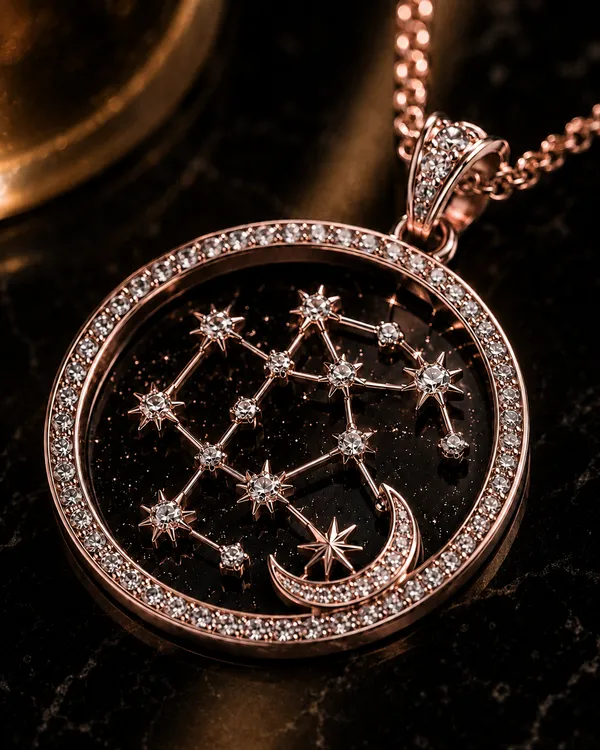 Rose_Gold_925_Sterling_Silver_Constellation_Moon_Disc_Necklace_For_Women