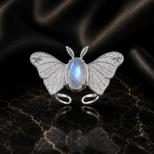 Silver_Brass_Lunar_Moth_Moonstone_Ring_For_Women