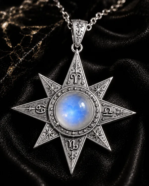 Silver_925_Sterling_Silver_North_Star_Moonstone_Necklace_For_Women