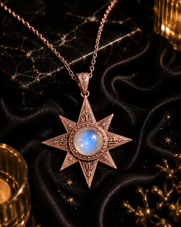 Rose_Gold_925_Sterling_Silver_North_Star_Moonstone_Necklace_For_Women