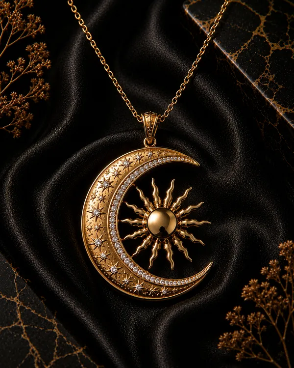 Gold_Brass_Celestial_Sun_Disc_Necklace_For_Women
