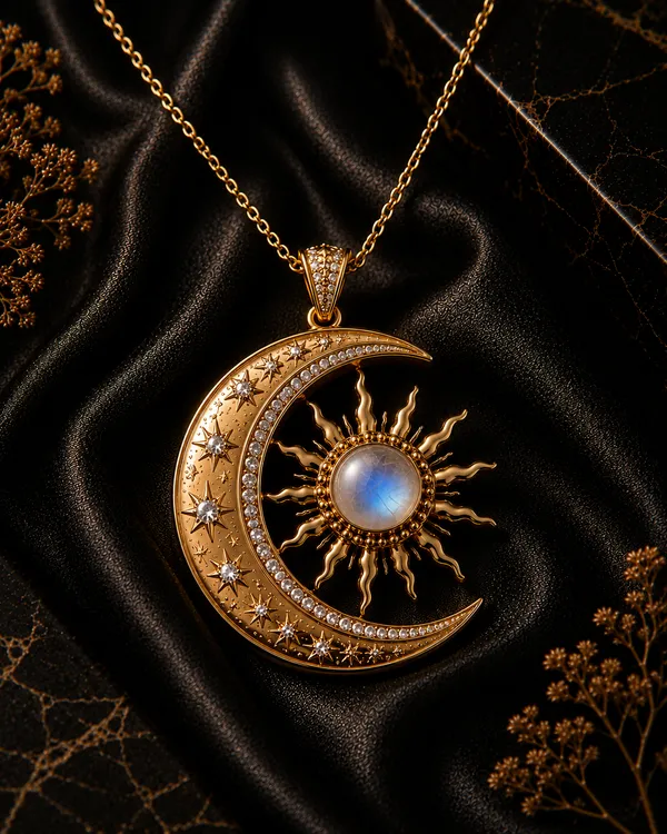 Gold_925_Sterling_Silver_Celestial_Balance_Moonstone_Necklace_For_Women