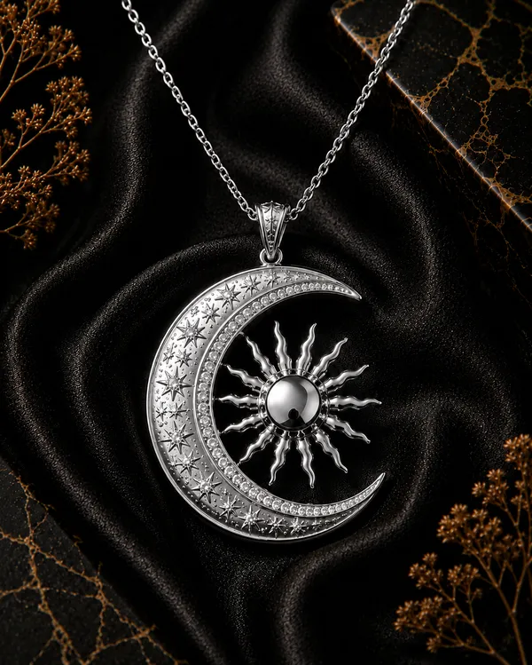 Silver_Brass_Celestial_Sun_Disc_Necklace_For_Women