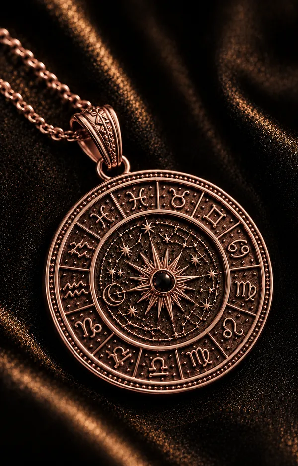 Rose_Gold_925_Sterling_Silver_Zodiac_Wheel_Sun_Necklace_For_Women