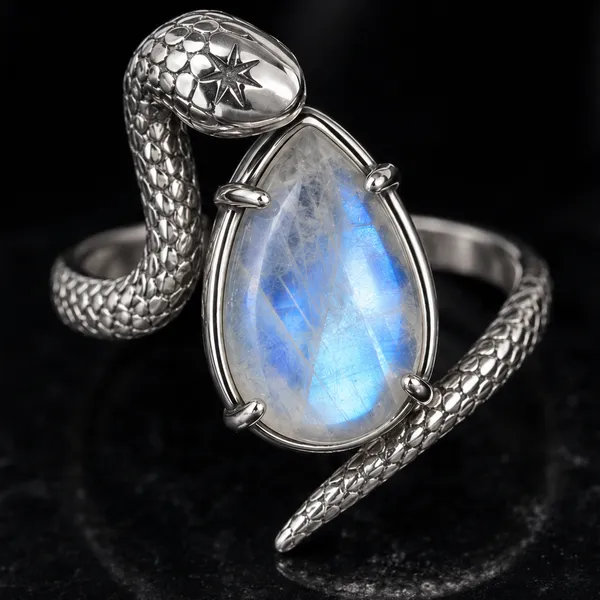 Silver_Brass_Celestial_Serpent_Moonstone_Ring_For_Women