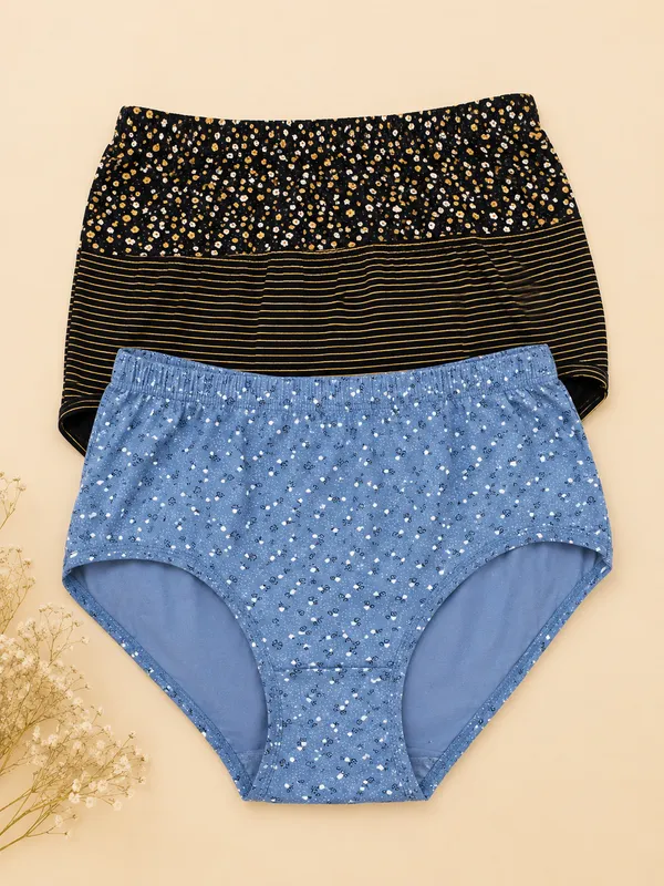 Blue_And_Black_High_Waist_Briefs_for_Women