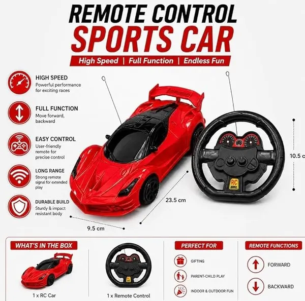 Remote_Control_Sports_Car_Toy_with_Steering_Wheel_RC,_Red_+_5_Free_Cells