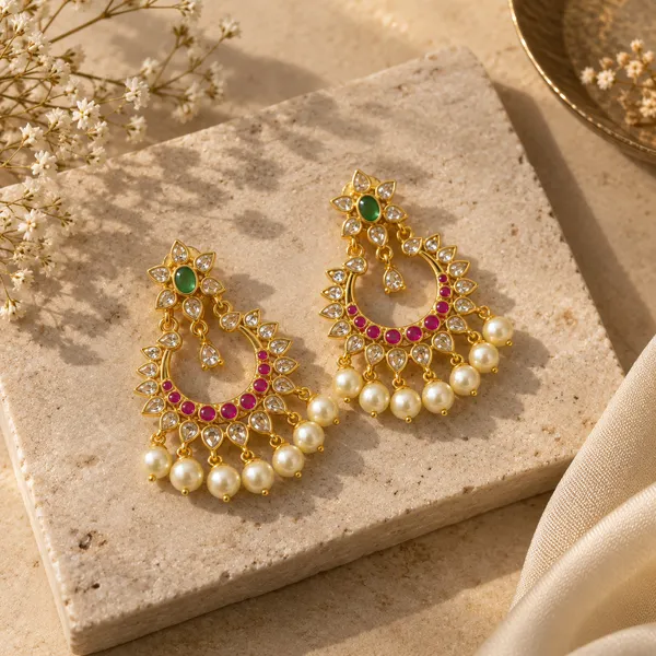 Green_Gold_Tone_Kundan_Chandbali_Jhumka_Earrings_For_Women