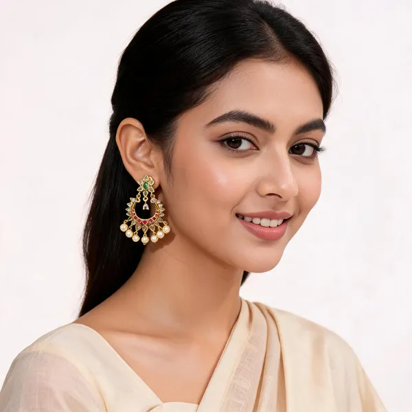 Green_Gold_Tone_Kundan_Chandbali_Jhumka_Earrings_For_Women