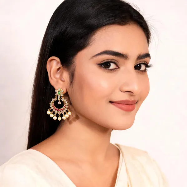 Green_Gold_Tone_Kundan_Chandbali_Jhumka_Earrings_For_Women
