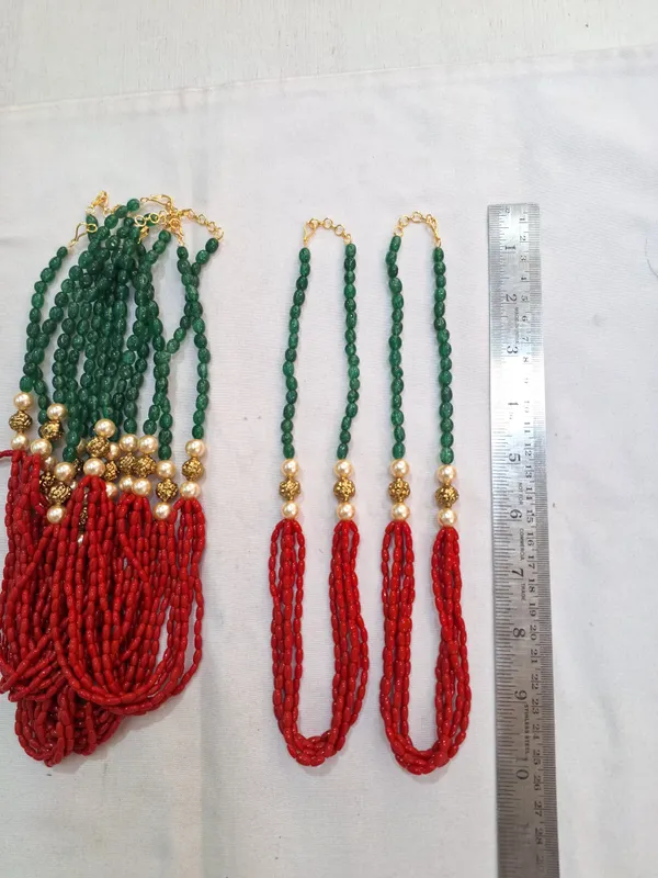 Corals_with_Green_staberry_beads_Necklaces