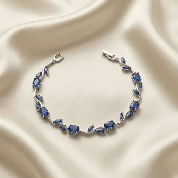 Silver_Tone_Blue_Stone_Bracelet_for_Women