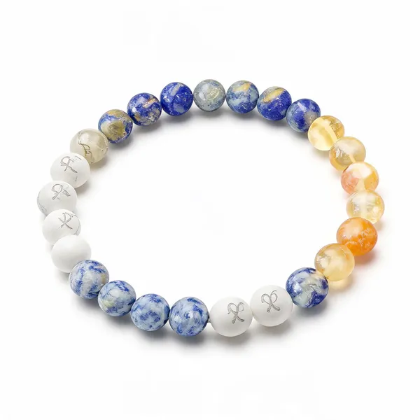 Blue_And_White_Beaded_Pisces_Bracelet_For_Unisex