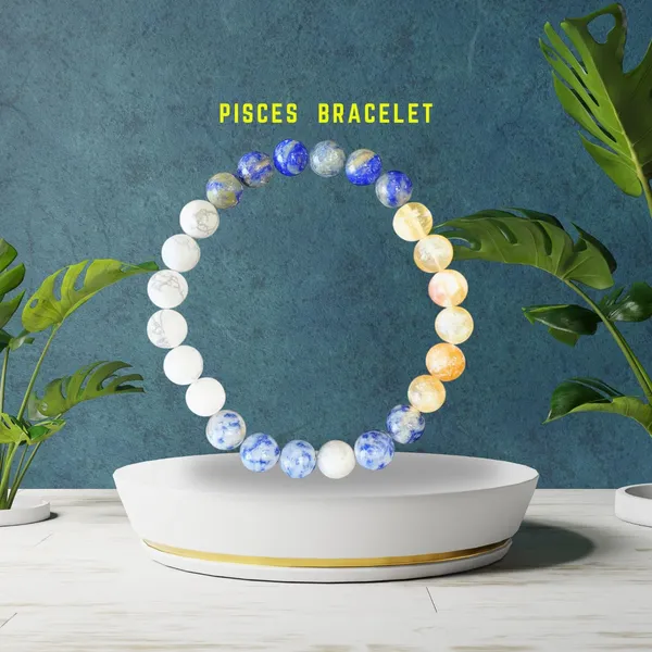 Blue_And_White_Beaded_Pisces_Bracelet_For_Unisex