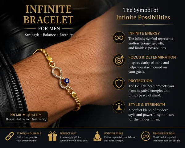 Gold_Tone_Infinity_Bracelet_for_Men