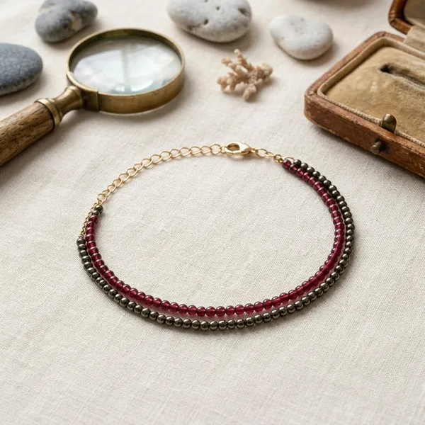 Gold-Tone_Dual_Chain_Beaded_Anklet_for_Women