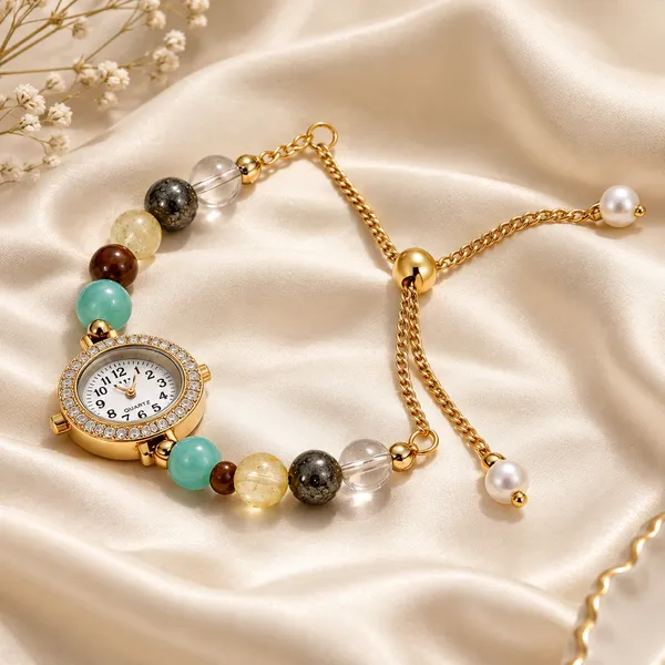 Gold_Tone_Beaded_Bracelet_With_Watch