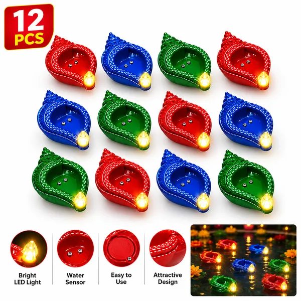 12_Pcs_Colorful_LED_Diya_Set_–_Perfect_for_Festive_Decoration