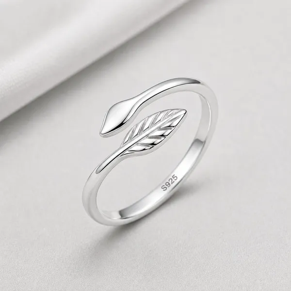 Silver_S925_Leaf_Motif_Open_Band_Ring_For_Women