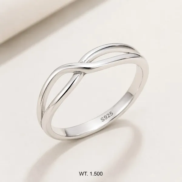 925_Silver_Intertwined_Band_Ring_For_Women