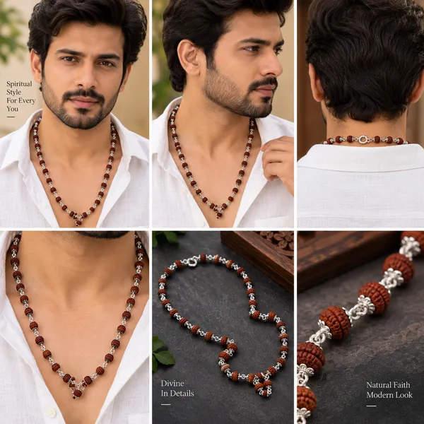 925_Silver_24_Inch_Rudraksha_Mala_for_Men_|_Stylish_Spiritual_Bead_Necklace