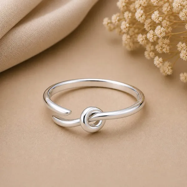 Silver_Tone_Knot_Detail_Open_Cuff_Ring_For_Women